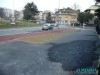 Piazza Carbonari: marciapiede allargato a dismisura a causa della costruzione della pista ciclabile